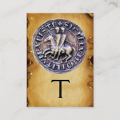 ZETEL VAN HET PLAATS VAN KNIGHTS TEMPLAR MONOGRAM VISITEKAARTJE (Achterkant)