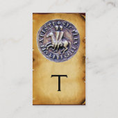 ZETEL VAN HET PLAATS VAN KNIGHTS TEMPLAR MONOGRAM VISITEKAARTJE (Achterkant)