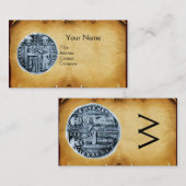 ZETEL VAN HET PLAATS VAN KNIGHTS TEMPLAR MONOGRAM VISITEKAARTJE (Voorkant / Achterkant)