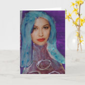 Zetti Girl, het blauw meisje met de haren Kaart (Gele Bloem)