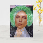 Zetti meisje Het groen harige meisje Kaart (Gele Bloem)