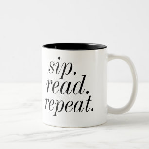 zeug. te lezen. herhaal. tweekleurige koffiemok