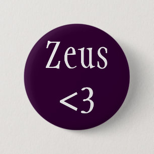 Zeus <3 Koning van het Griekse Pantheon Ronde Button 5,7 Cm