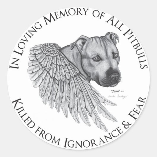 Zeus angel ronde sticker (Voorkant)