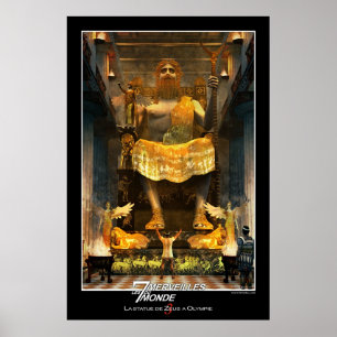Zeus beeld bij Olympia Poster