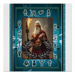 Zeus bij het klaar glanzende Poster