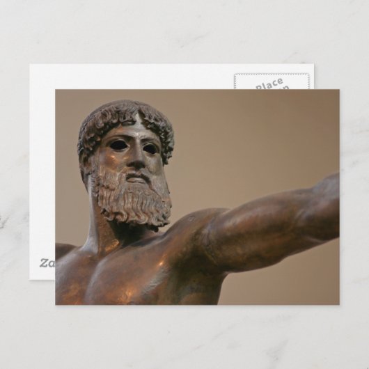 Zeus bronze standbeeld in Athene Griekenland Briefkaart (Voorkant / Achterkant)
