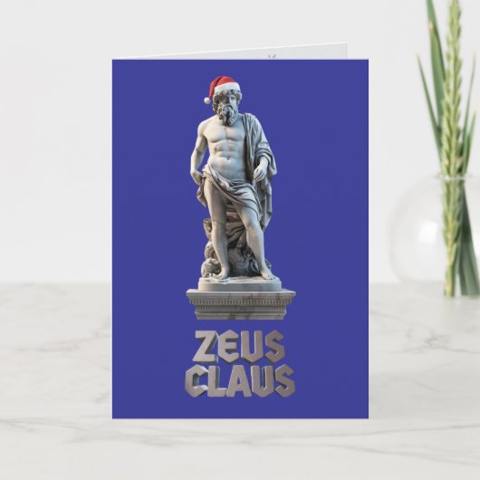 Zeus Claus Vouw Kerstkaart Feestdagen Kaart (Voorkant)