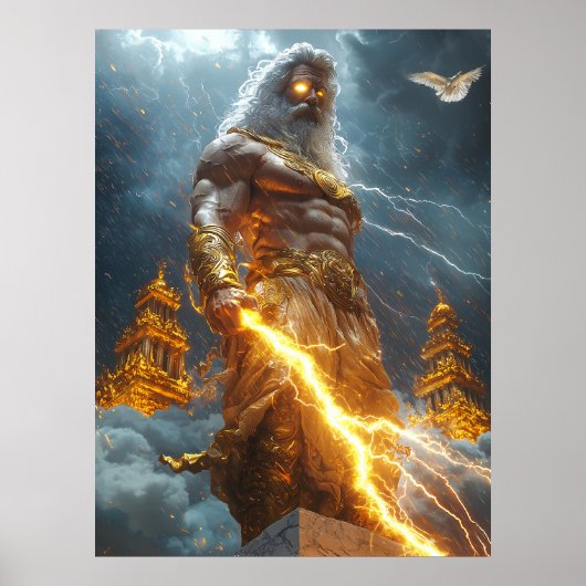 Zeus, de koning van de hemel, de god van de donder poster (Voorkant)