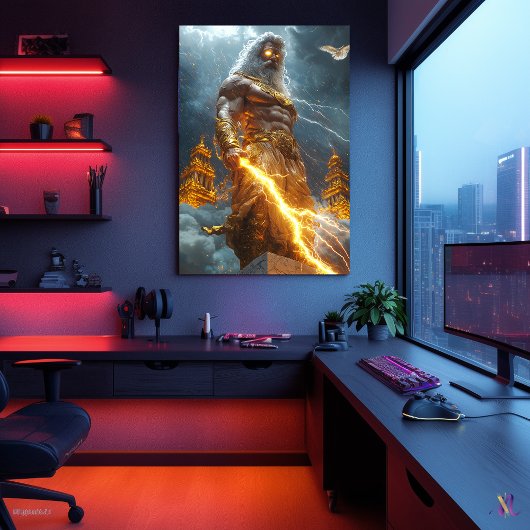 Zeus, de koning van de hemel, de god van de donder poster