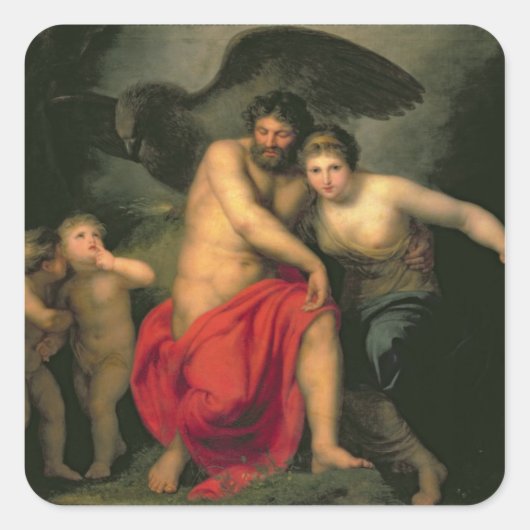 Zeus en Hera op de berg Ida, 1775 Vierkante Sticker (Voorkant)