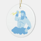 Zeus en Lightening Keramisch Ornament (Links)