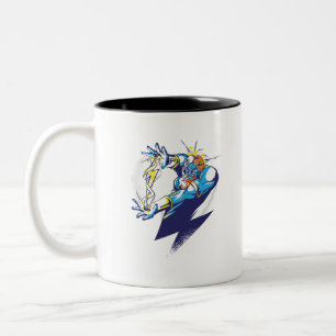 Zeus God - Cartoon Ontwerp Tweekleurige Koffiemok