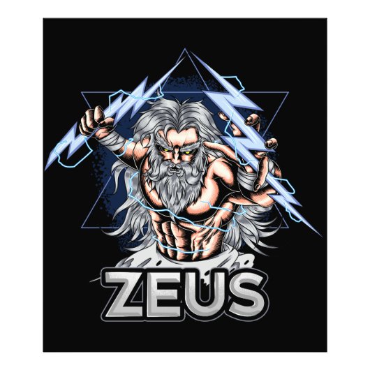 Zeus Greek Mythology Drawing Foto Afdruk (Voorkant)