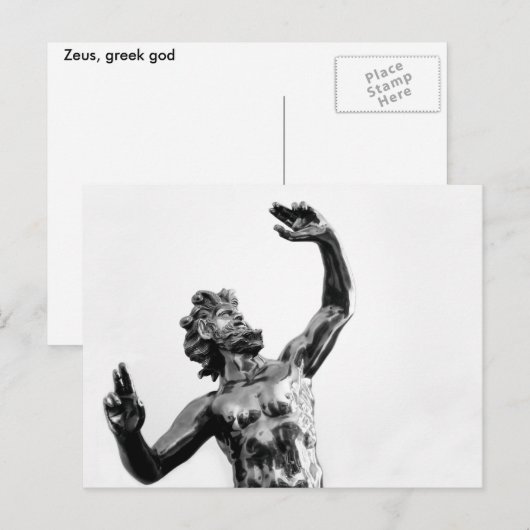 Zeus, griekse god briefkaart (Voorkant / Achterkant)