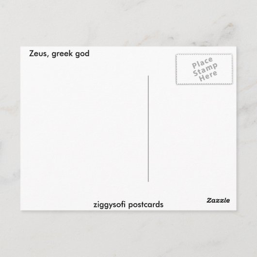 Zeus, griekse god briefkaart (Achterkant)