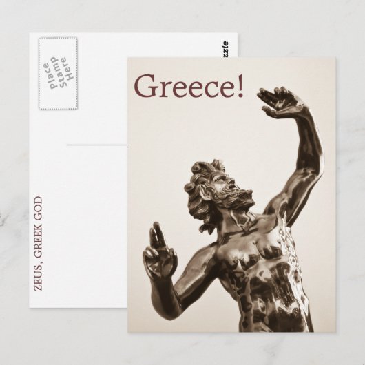 Zeus, Griekse god Briefkaart (Voorkant / Achterkant)