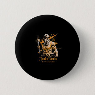 Zeus Griekse Goden Onweer Mythologie Gym Fitness M Ronde Button 5,7 Cm