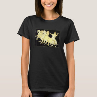 Zeus in strijdwagen met donder en paarden t-shirt