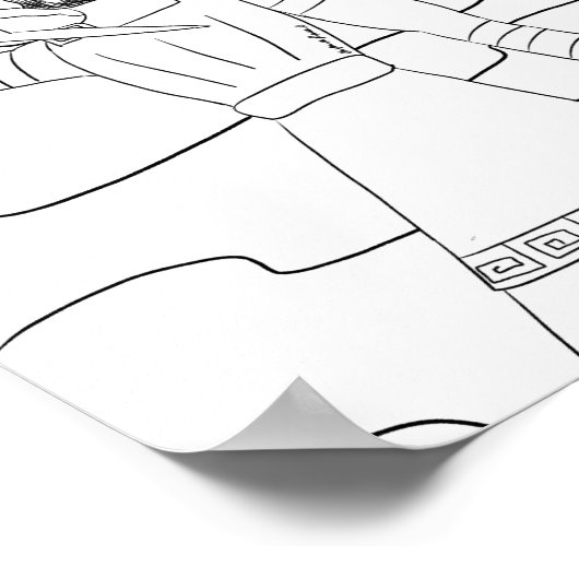 Zeus kleurplaat afdrukken poster (Hoek)