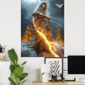 Zeus, Koning van de Hemel - God van de Donder Poster (Thuiskantoor)