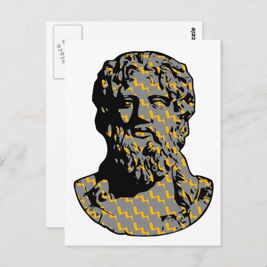 Zeus marble standbeeld briefkaart (Voorkant / Achterkant)