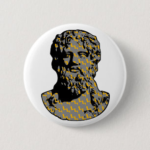 Zeus marble standbeeld ronde button 5,7 cm
