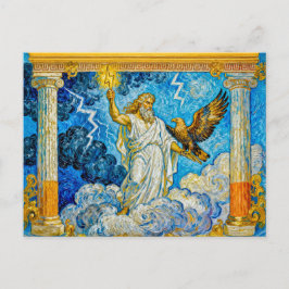 Zeus met Adelaar en Bliksem in Tempelpoort Te midd Briefkaart