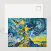 Zeus on Stormy Rocks with Lightning Bolt and Eagle Briefkaart (Voorkant / Achterkant)