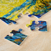 Zeus on Stormy Rocks with Lightning Bolt and Eagle Legpuzzel (Zijkant)