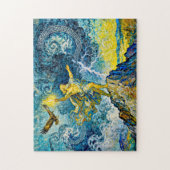 Zeus on Stormy Rocks with Lightning Bolt and Eagle Legpuzzel (Verticaal)