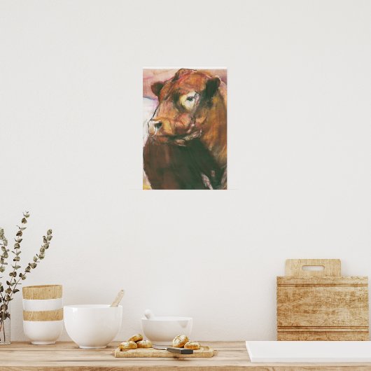 Zeus Red Belted Galloway Bull 2006 2 Poster (Keuken)