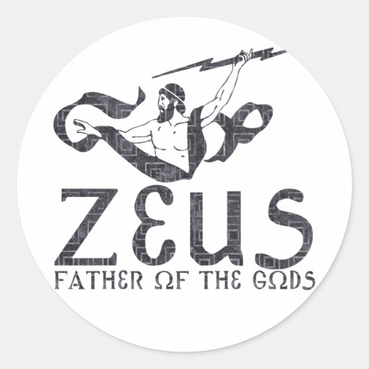 Zeus Ronde Sticker (Voorkant)