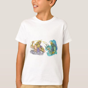 Zeus Thunderbolt Vs Poseidon Trident Tattoo T-shirt