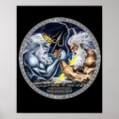 Zeus vs Poseidon Arm Wrestling Poster (Voorkant)