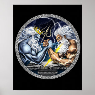 Zeus vs Poseidon Arm Wrestling Poster
