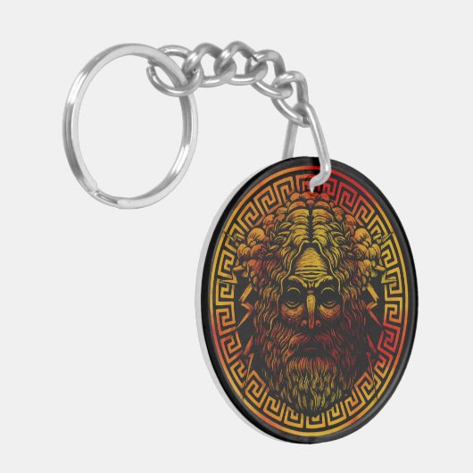 Zeus's oude schild kunst print sleutelhanger (Voorkant Links)