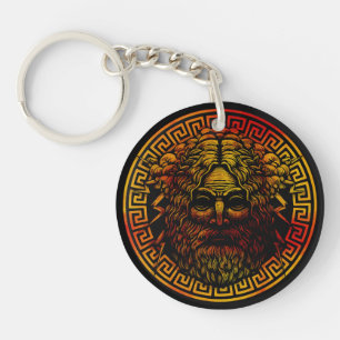 Zeus's oude schild kunst print sleutelhanger