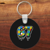 Zeven 67 Nummer Autisme Zes Drip Plezier Sleutelhanger (Voorkant)