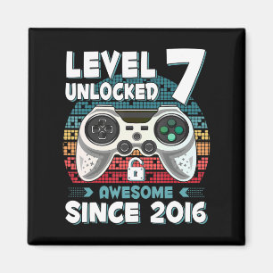 Zeven 7jaar BDay Son Boy Fun Gamer 7th Old Bi Magneet