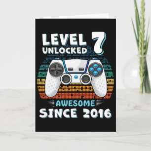Zeven 7jr Verjaardag Zoon Jongen Grappig Gamer 7e Kaart