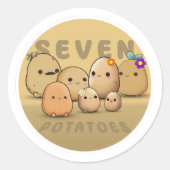 Zeven aardappelen ronde sticker (Voorkant)