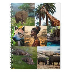 Zeven Afbeelding Afrikaanse geïnspireerde fotocoll Notitieboek