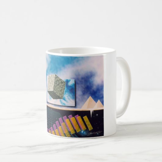 Zeven afmetingen koffiemok (Voorkant rechts)