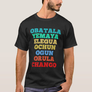 Zeven Afrikaanse gedistilleerde dranken Orisha San T-shirt
