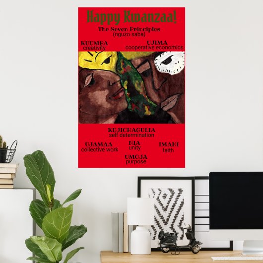 ZEVEN BEGINSELEN VAN HET poster KWANZAA (Thuiskantoor)