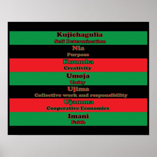 Zeven beginselen van Kwanzaa (Horizontaal) Poster (Voorkant)