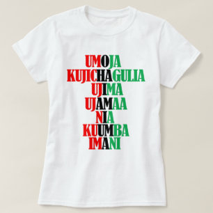Zeven beginselen van Kwanzaa Kinara Colors T-shirt