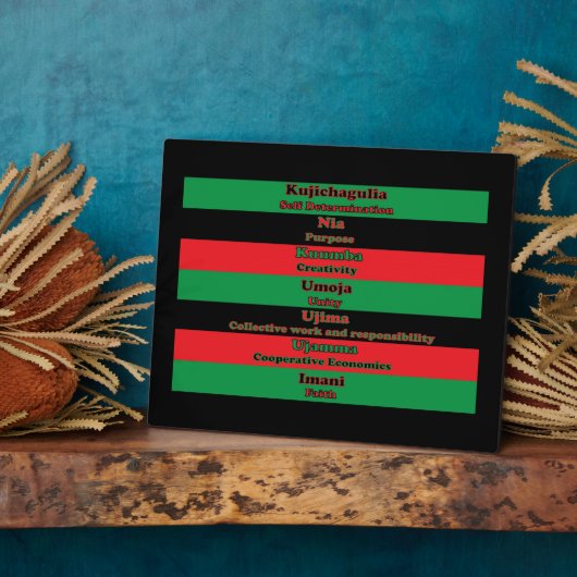 Zeven Beginselen van Kwanzaa Red Green Black Fotoplaat (Zijkant)