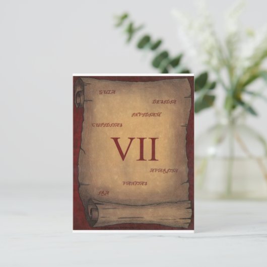 zeven briefkaart (Staand voorkant)